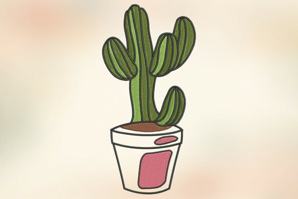 Cactus Embroidery Design: A Festive Touch