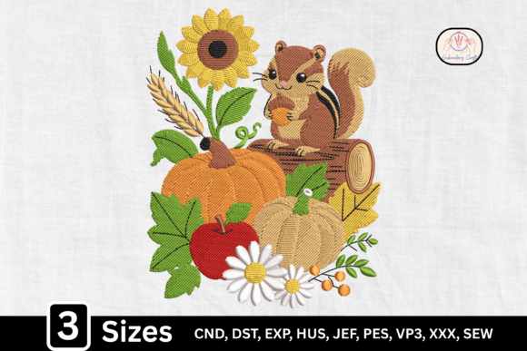 Charming Autumn Harvest Sunflower Squirrel