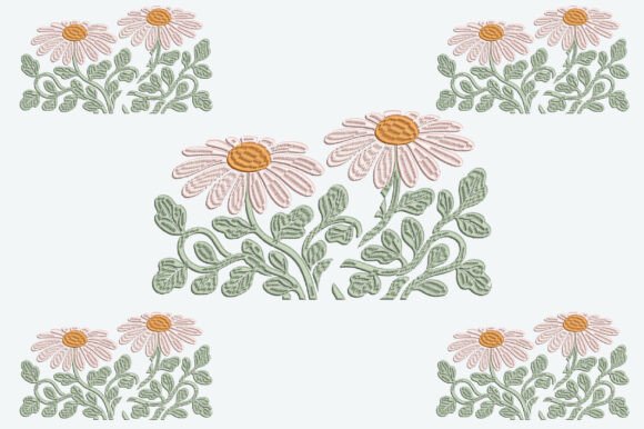 Cheerful Daisies Embroidery Design for Etsy