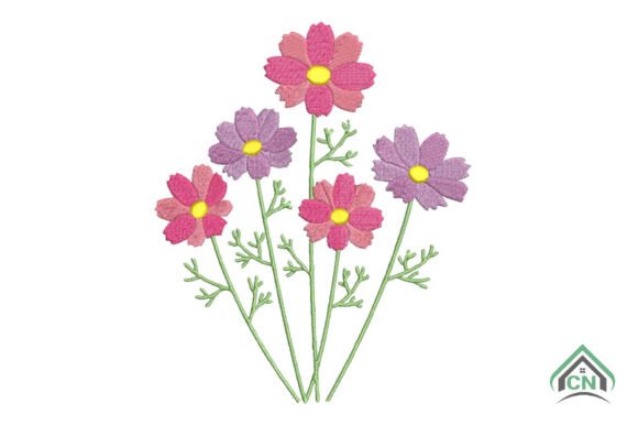 Cute Cosmos Flower Embroidery Review
