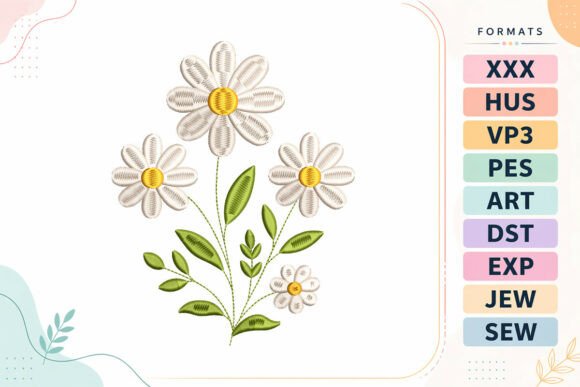 Daisy Flower Bouquet: A Charming Embroidery Design