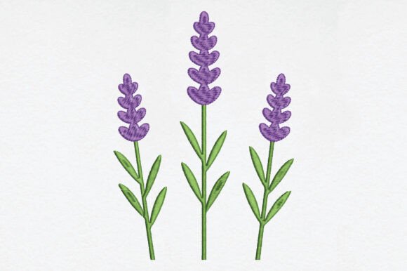 Elegant Lavender Flower Embroidery for Apparel