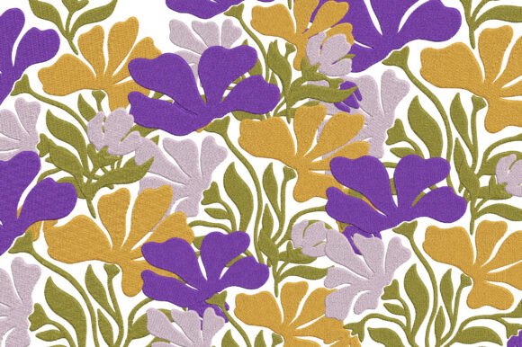 Elegant Organic Flower Embroidery Design