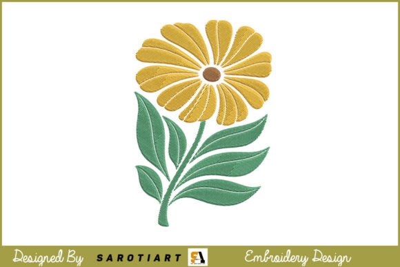 Modern Golden Daisy: A Versatile Holiday Embroidery