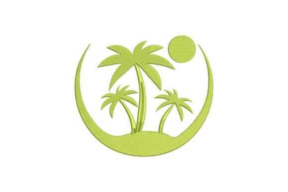 Palm Trees and a Sun: A Versatile Embroidery Design