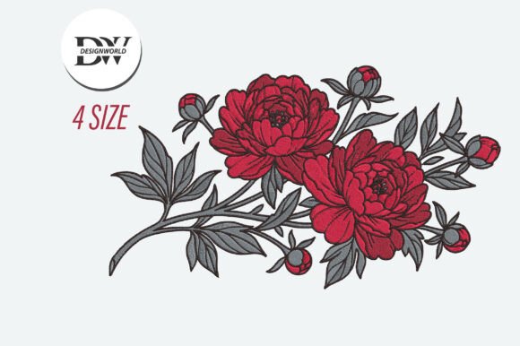 Peony Flower Embroidery Design: A Touch of Elegance