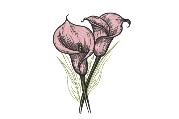 Pink Calla Lily Duo: A Versatile Embroidery Design