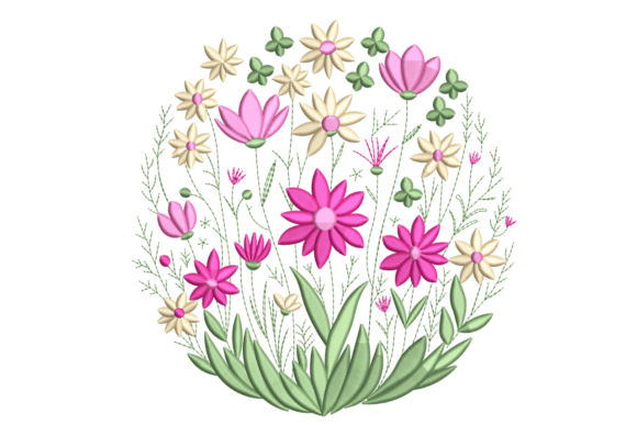 Wildflower Meadow Circle: A Versatile Embroidery Design
